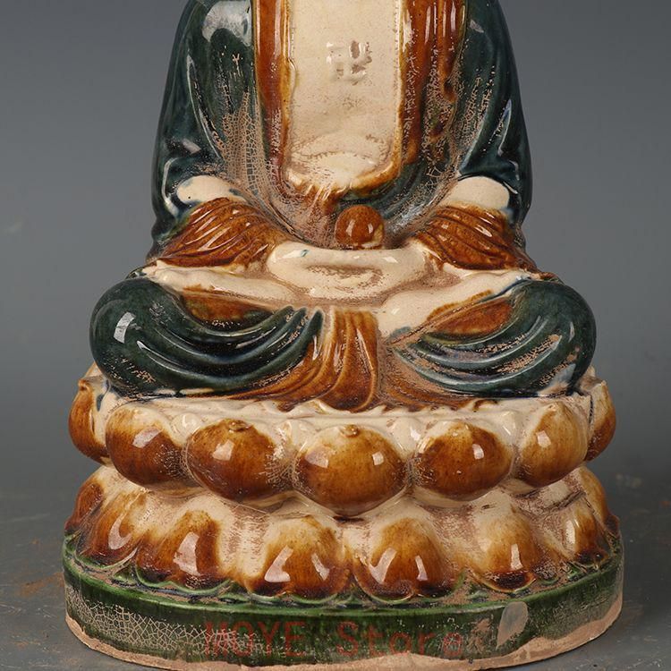 唐三彩 釈迦坐蓮仏 縁起物 工芸品 美術品 置物 - メルカリ