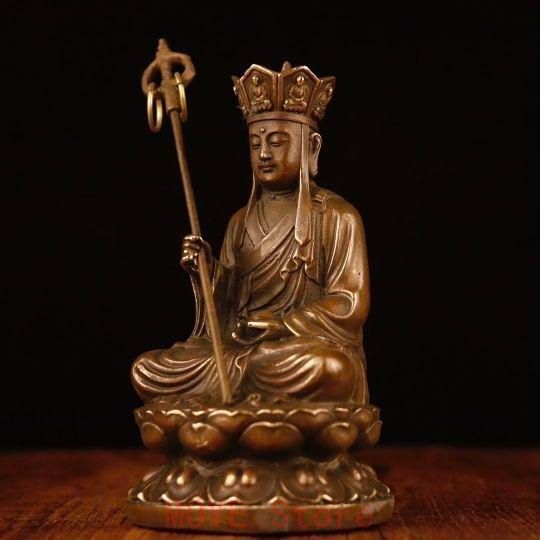 仏教美術 仏像 地蔵王仏像 銅製 銅器 工芸品 美術品 置物 仏教美術 中国 仏像 地蔵王 小仏像 銅製 銅器 - メルカリ