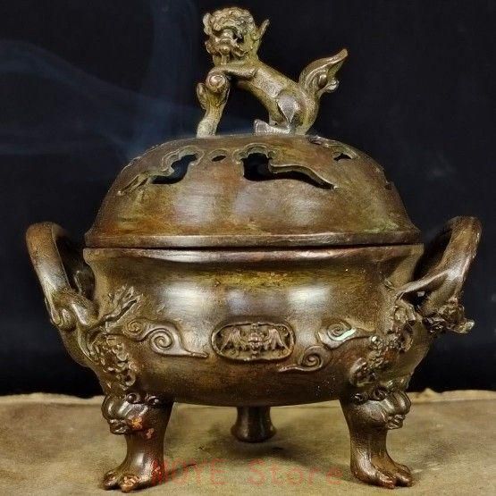 宣徳三足炉 香炉 茶道具 茶台 工芸品 美術品 置物 - メルカリ