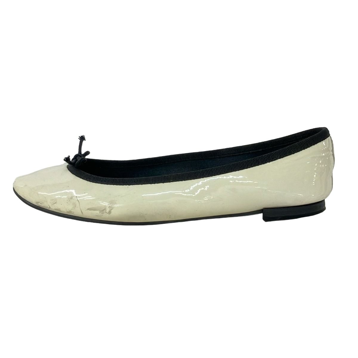 repetto レペット フラットシューズ 38 1 2 レディース - アイボリー×黒 レザー