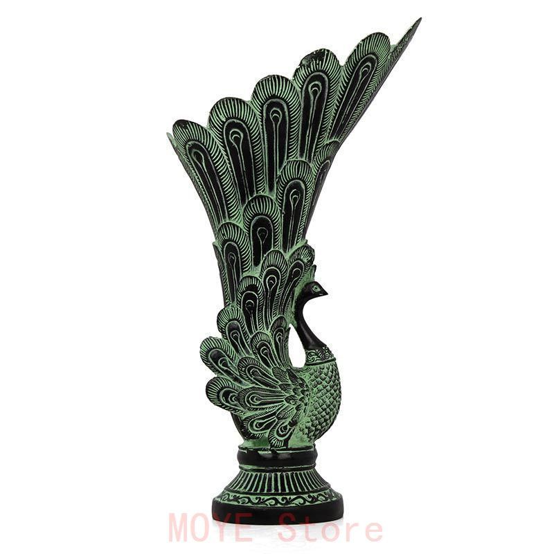 青銅器 孔雀花瓶 丹鳳杯 装飾品 現代工芸品 美術品 置物 - メルカリ