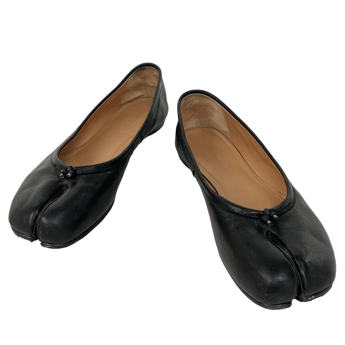 Maison Margiela メゾンマルジェラ フラットシューズ 37 1 2 レディース - 黒 タビ アウトソール張替済 レザー