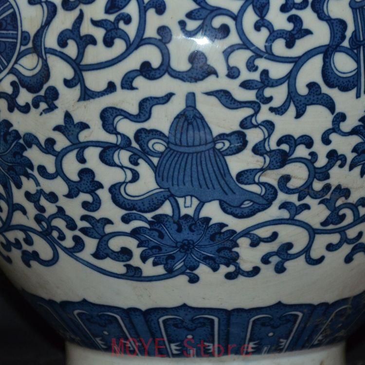 青花八宝纏枝蓮賞瓶 景徳鎮 陶磁器 装飾品 工芸品 美術品 置物 - メルカリ