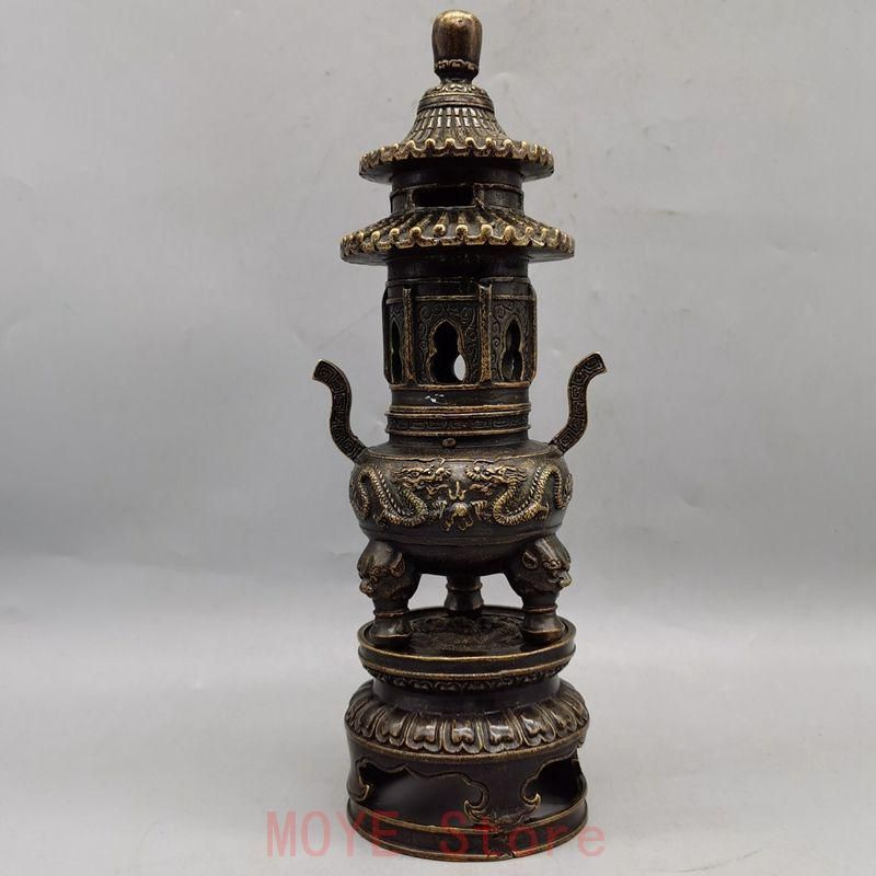 双龍戯珠塔香炉 香道具 仏具 工芸品 美術品 置物 双龍戯珠塔香炉 香道具 仏具 工芸品 美術品 置物 【公式通販】