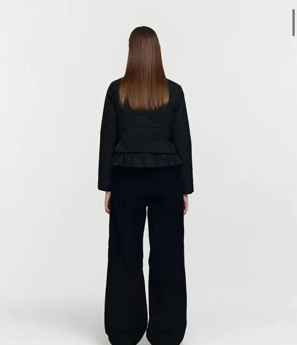 BURMULA ruffle padded jacket black