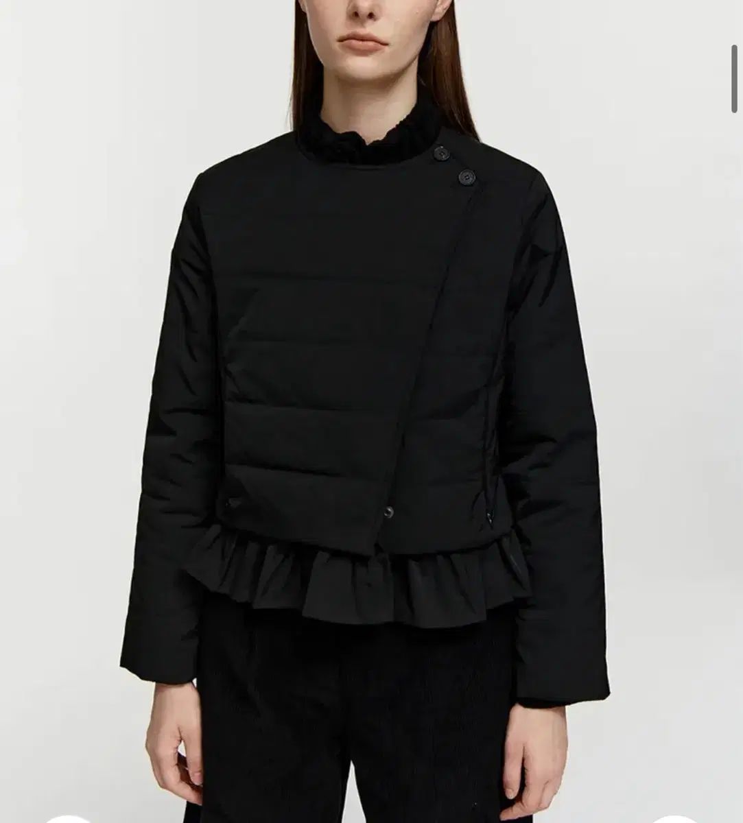 BURMULA ruffle padded jacket black