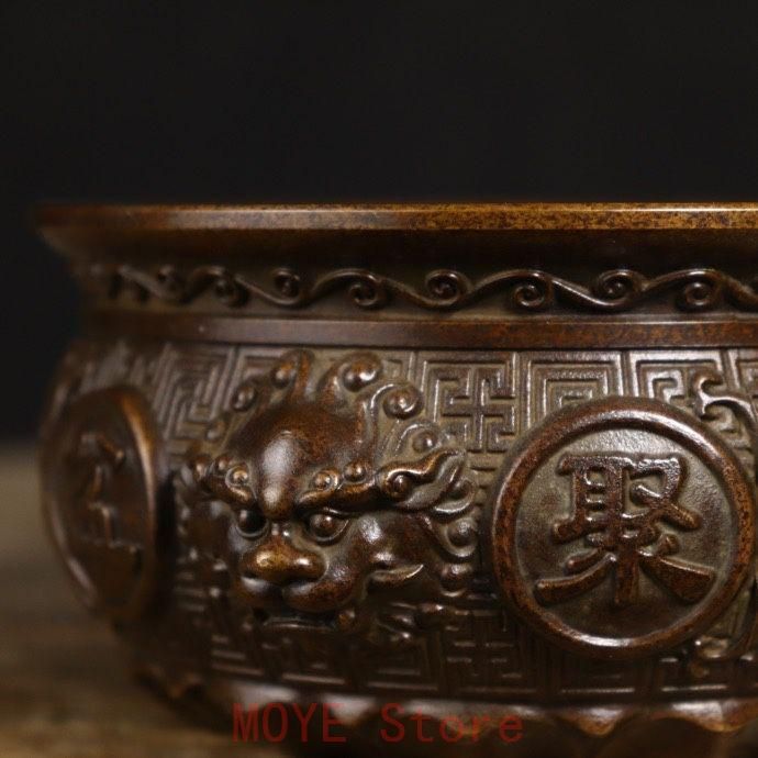 銅器 蘇工 獅耳聚宝盆 香炉 聚財預金壺 工芸品 美術品 置物 - メルカリ