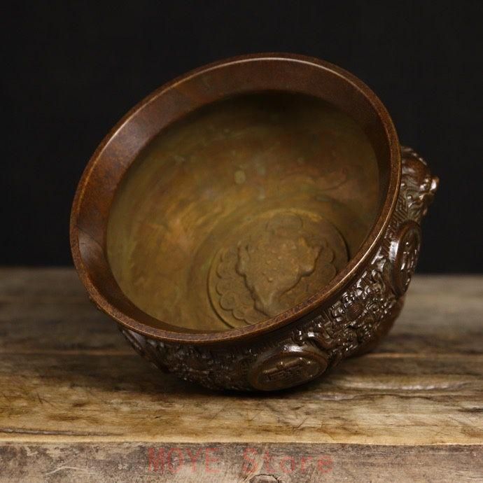 銅器 蘇工 獅耳聚宝盆 香炉 聚財預金壺 工芸品 美術品 置物 - メルカリ