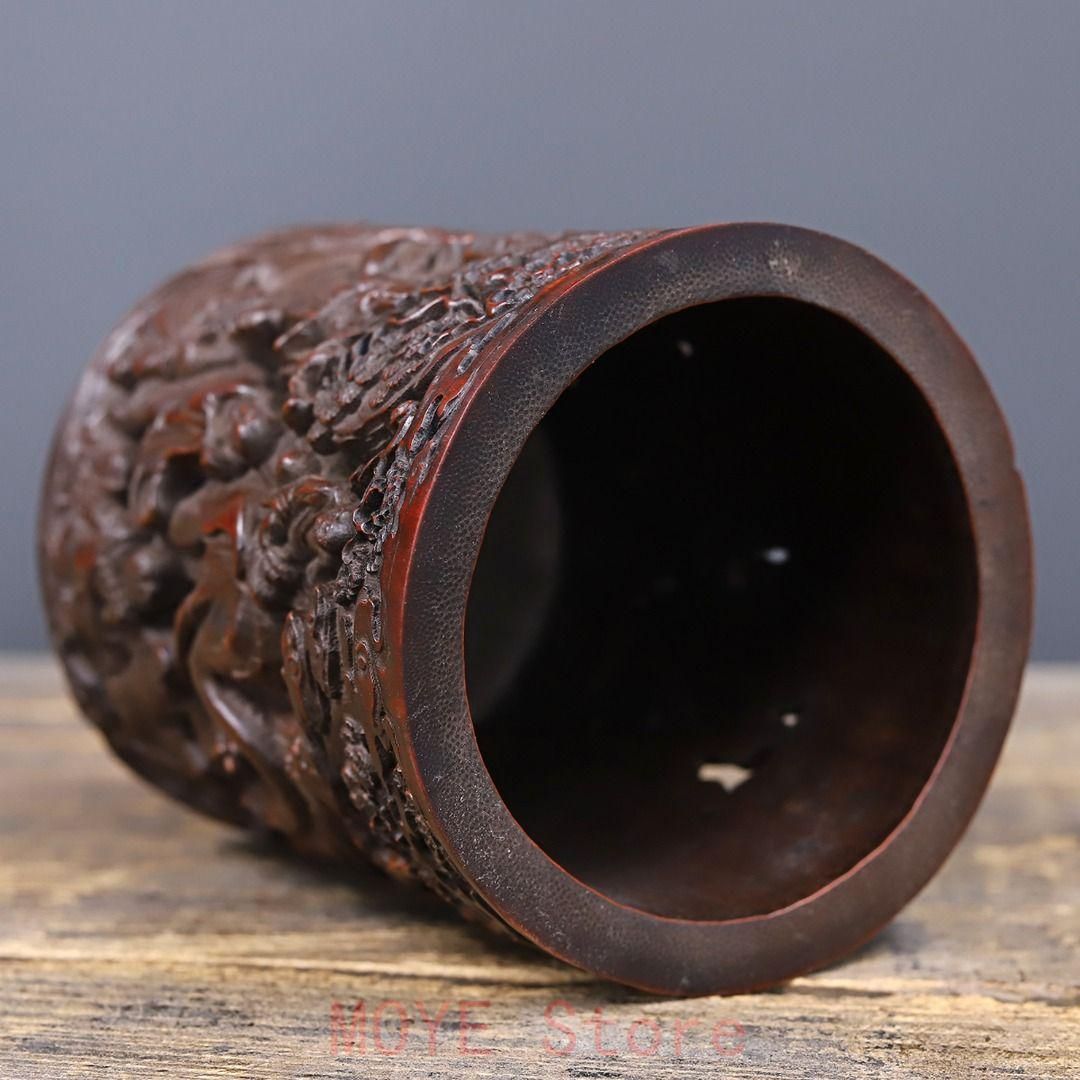 竹 彫刻 十八羅漢 筆箱 置物 - メルカリ