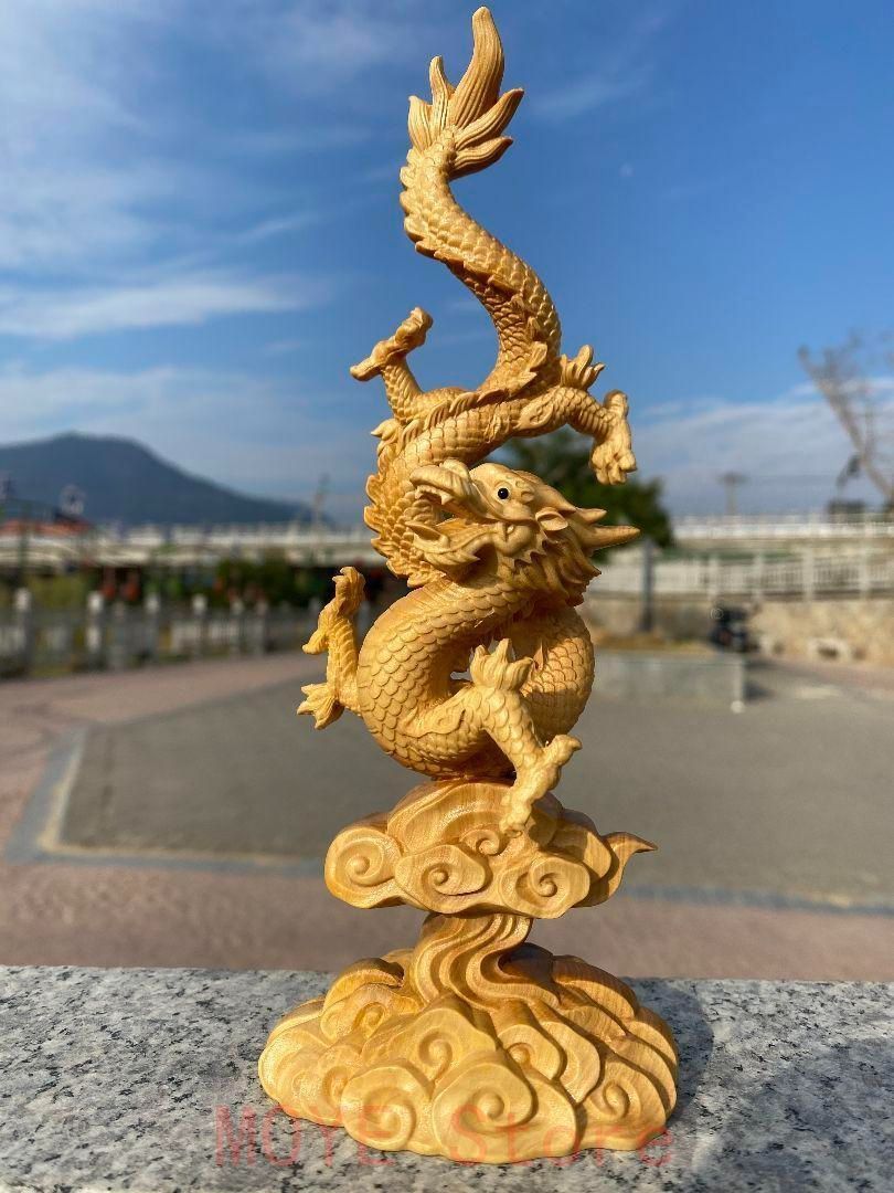 手作り 龍 置物 竜 木彫り 大迫力 美術品 - メルカリ