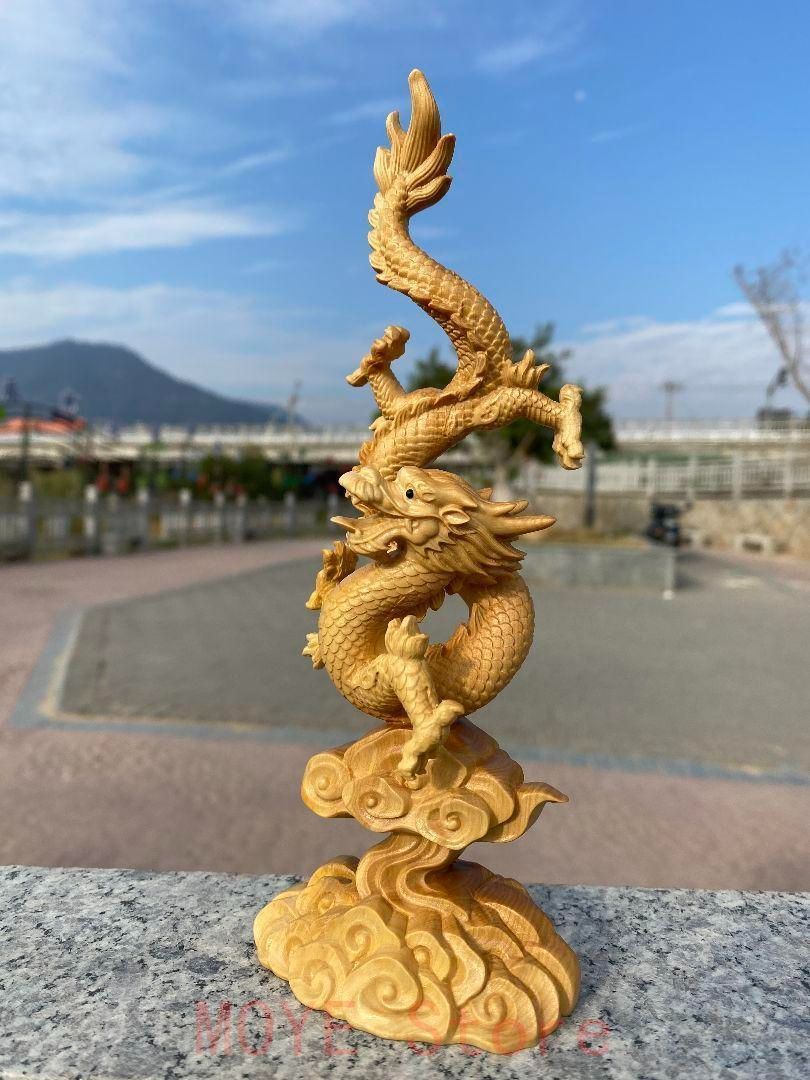 手作り 龍 置物 竜 木彫り 大迫力 美術品 - メルカリ