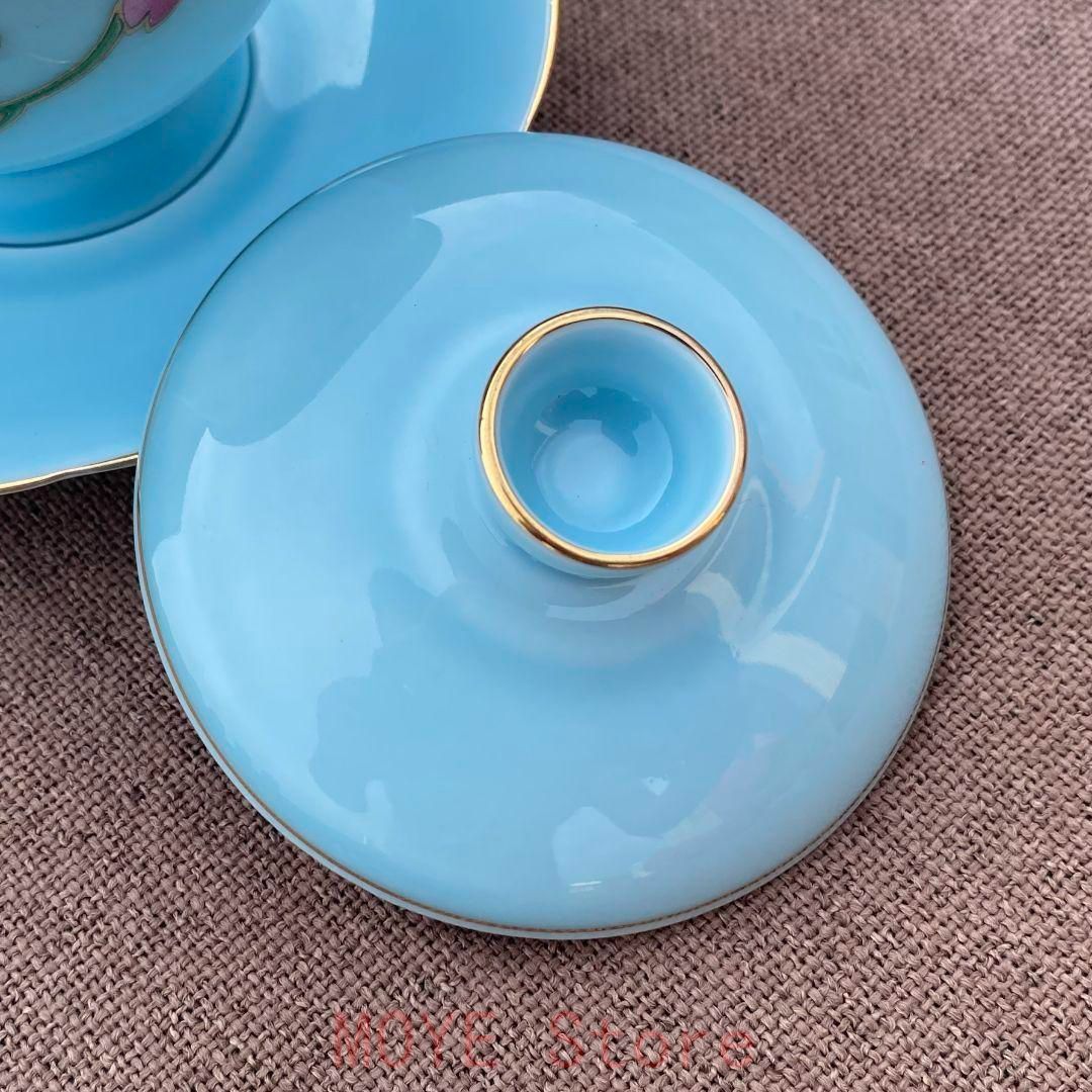 中国茶器 景徳鎮 陶器 三才蓋碗茶杯 未使用品 - メルカリ