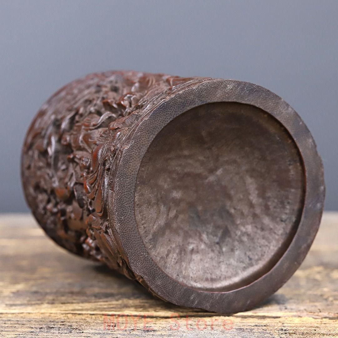 竹 彫刻 十八羅漢 筆箱 置物 - メルカリ