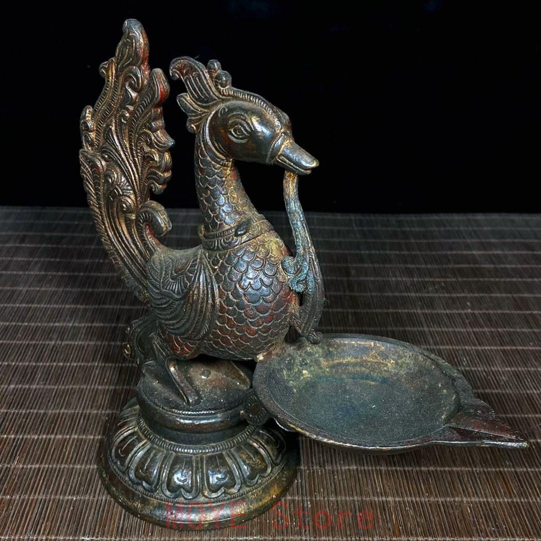 銅器 鳳凰油灯 家庭装飾 工芸品 美術品 置物 - メルカリ