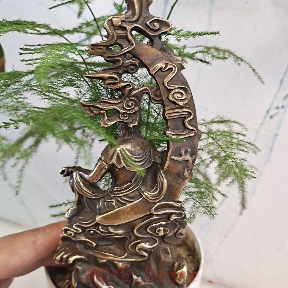 菩薩 水月観音 銅製 仏像 彫刻 置物 開運 風水 現代工芸品 美術品 置物