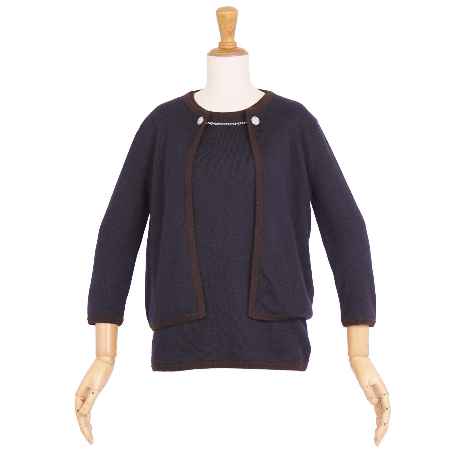 エルメス HERMES ゴルチエ期 アンサンブル ニット カーディガン セ