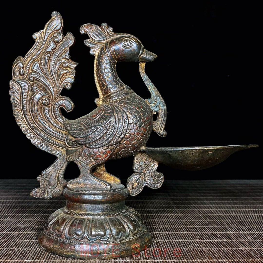銅器 鳳凰油灯 家庭装飾 工芸品 美術品 置物 - メルカリ