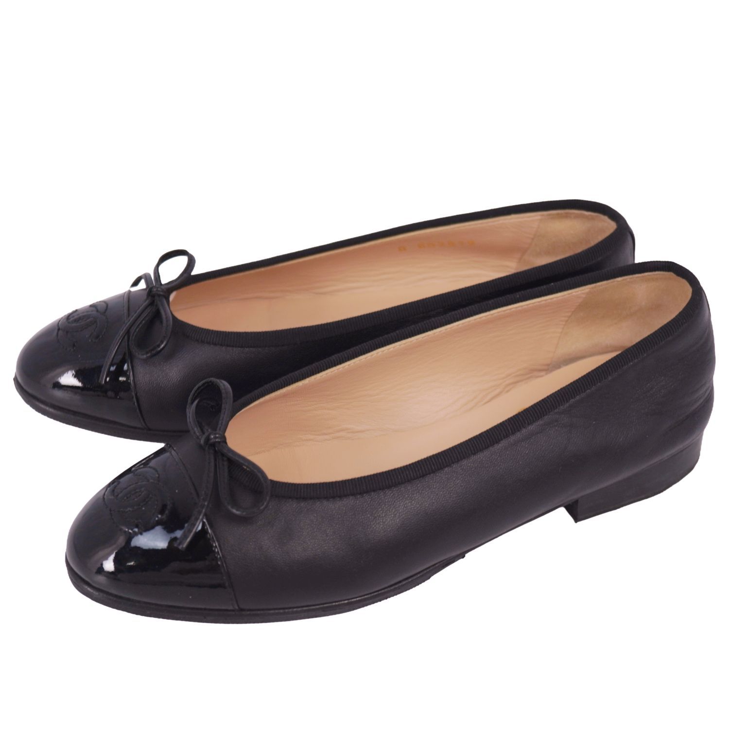 シャネル CHANEL A 02819 パンプス フラットパンプス キャップ