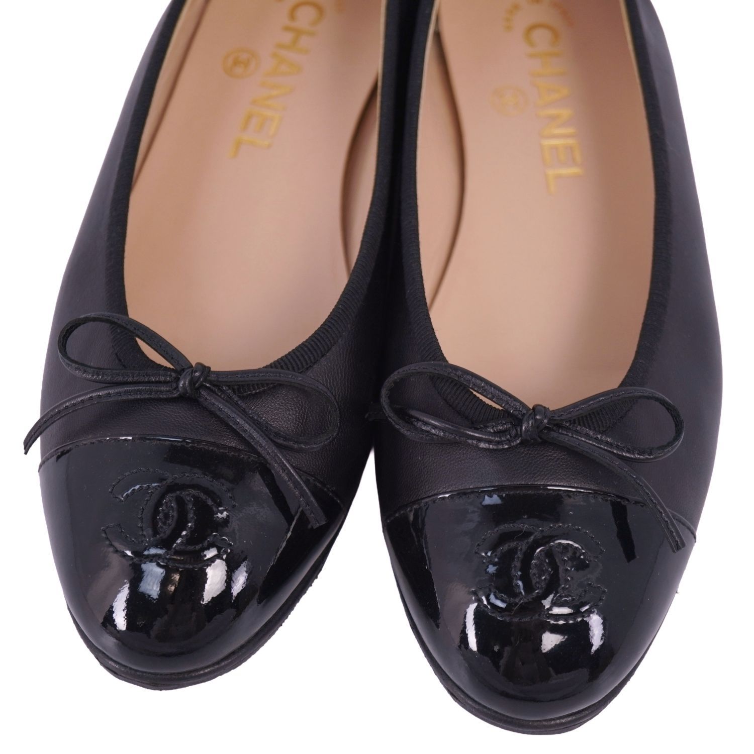 美品 シャネル CHANEL A02819 パンプス フラットパンプス キャップ