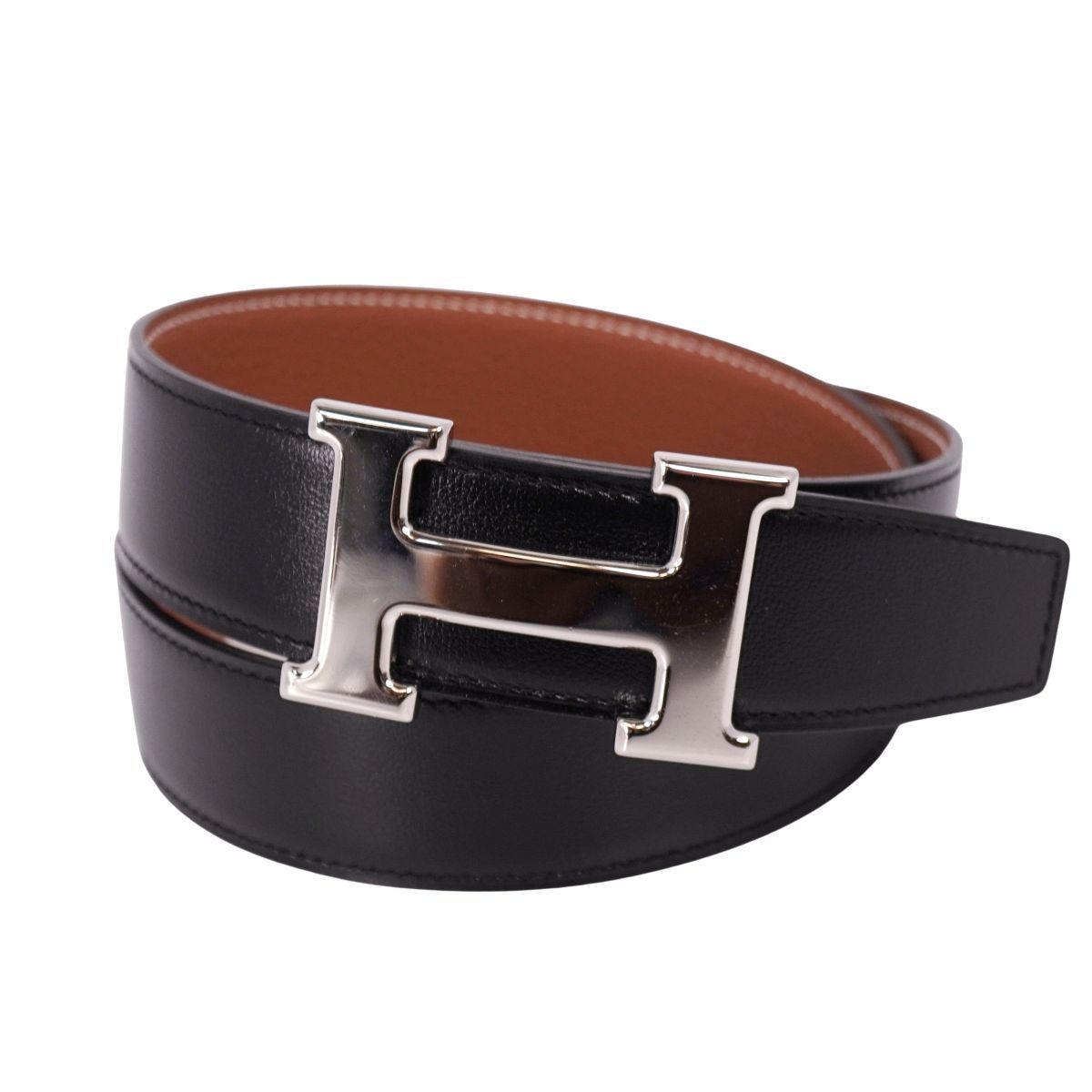 極美品 エルメス HERMES ベルト 2024 レザーベルト リバーシブル H