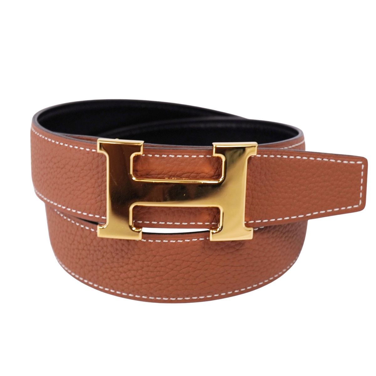 極美品 エルメス HERMES ベルト 2024 レザーベルト リバーシブル H