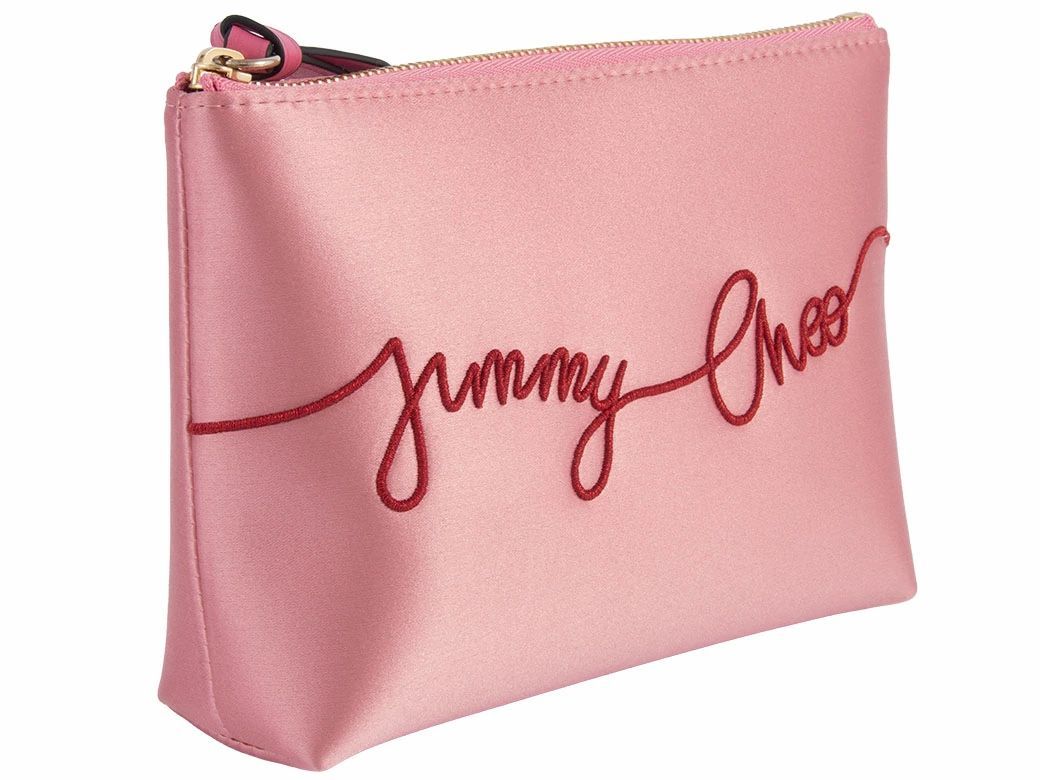 JIMMY CHOO【未使用品】ジミーチュウ サテン ロゴ ポーチ 小物入れ
