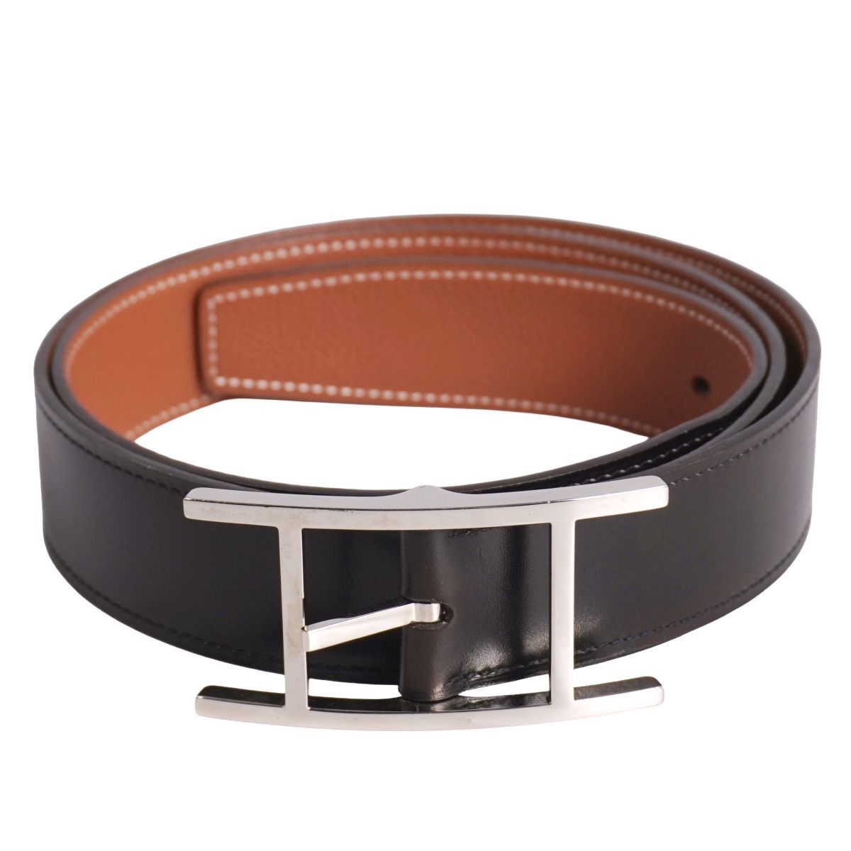 美品 エルメス HERMES ベルト カンタン レザーベルト アピ金具 レザー