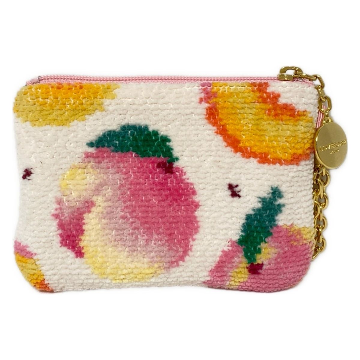 FEILER フェイラー コインケース - 白×オレンジ×マルチ ピーチ 桃