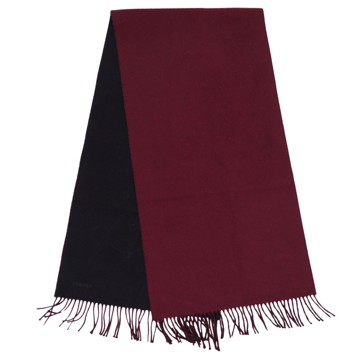 エルメス HERMES マフラー ストール フリンジ カシミヤ ラムレザー