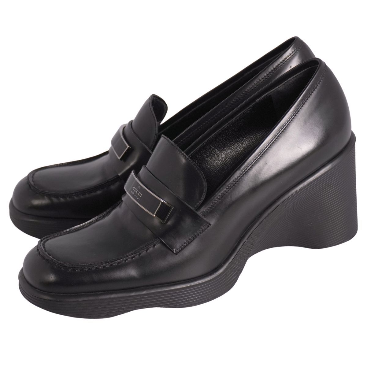グッチ GUCCI ローファー モカシン プレート レザー シューズ 靴