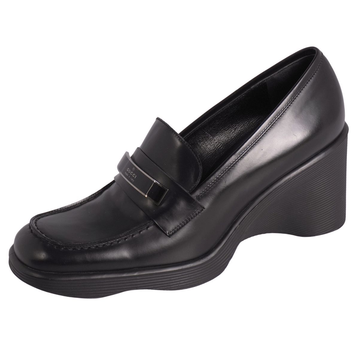 グッチ GUCCI ローファー モカシン プレート レザー シューズ 靴