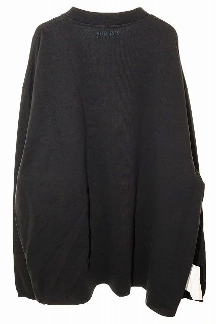 ヴェトモン VETEMENT 22SS LONG SLEEVE LOGO LABEL T-SHIRT BLACK XL