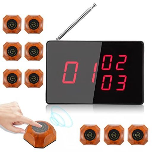 呼び 業務用スタッフ呼び出しベルワイヤレス呼び出しベル 受信機1台 送信機10台 送信機増設可同時に3桁表示3台同時受信呼び出し 日本語マ 舗飲食