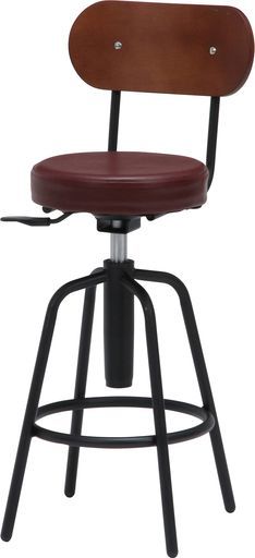 不二貿易バースツール背付き合成皮革ブラウン15188