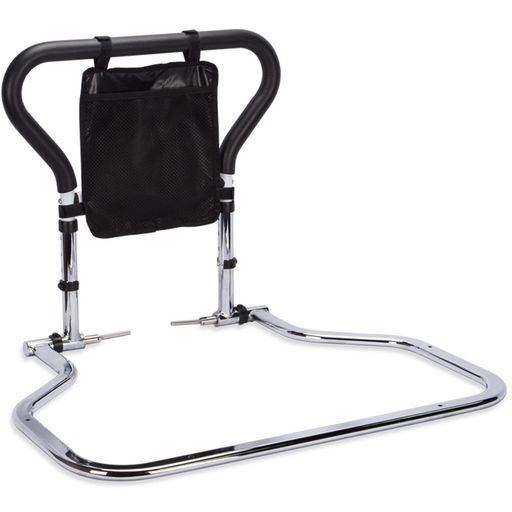 介護福祉士監修 ベッド用起き上がり手すりベッドガードてすり介護用立ち上がり補助起き上がり転落防止高強度炭素鋼管ベースの荷重面積が広いので 69.5 x 55.5 cm 4段階高さ調節 折り