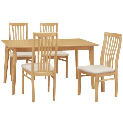 タマリビング Tamaliving ダイニングセットサンズナチュラル幅135 cm 4人掛け4人用ダイニングテーブルセットハイバックチェア 5点セット -4537