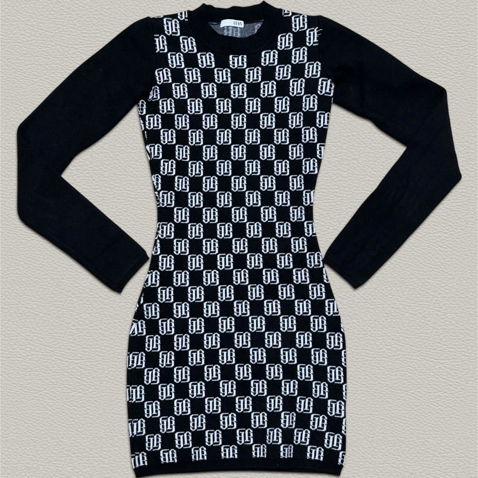 24AW 美品】GYDA ジェイダ GYGYジャガードタイトニットワンピース 長袖