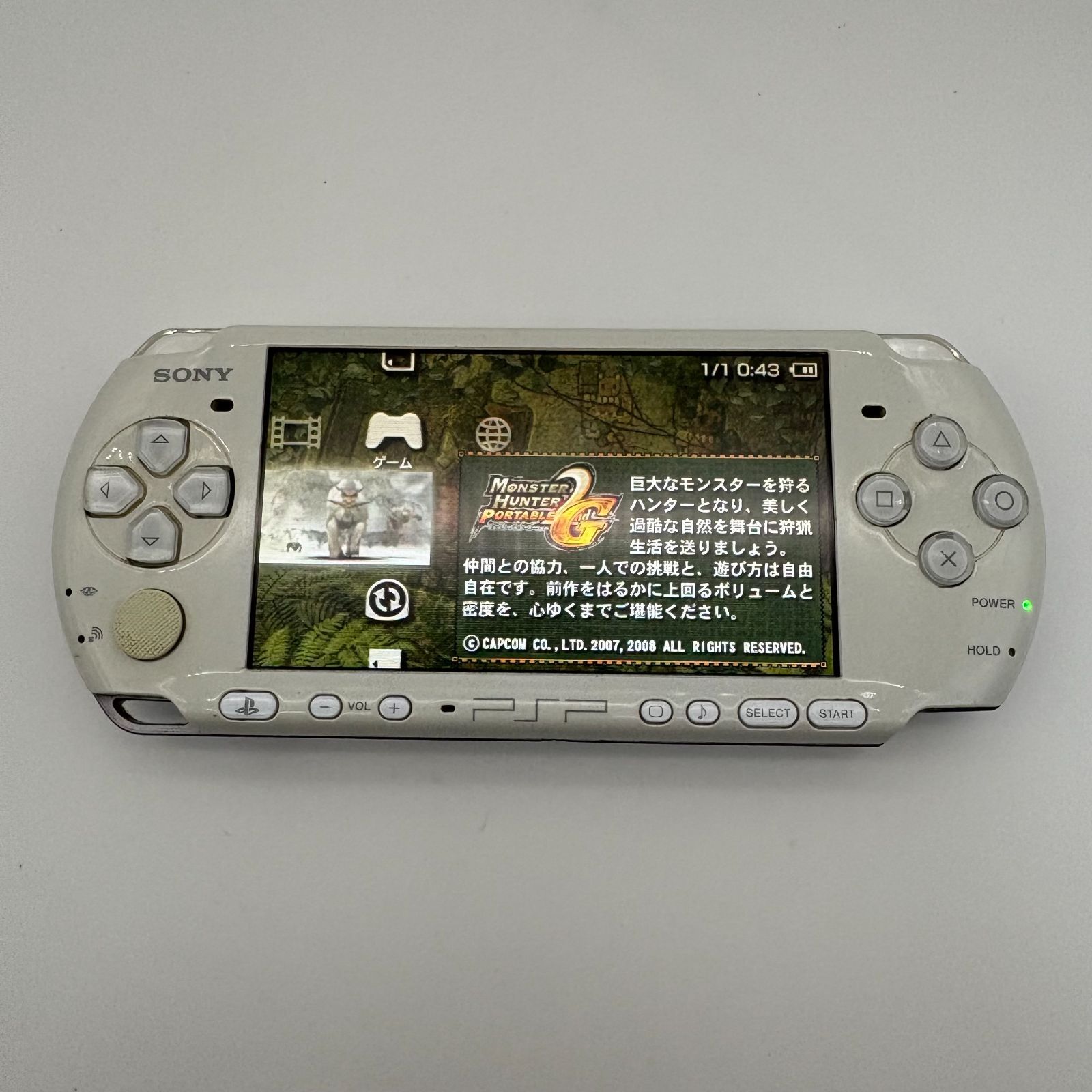 PSP 3000 本体 パールホワイト バッテリー メモリーカード付き 動作