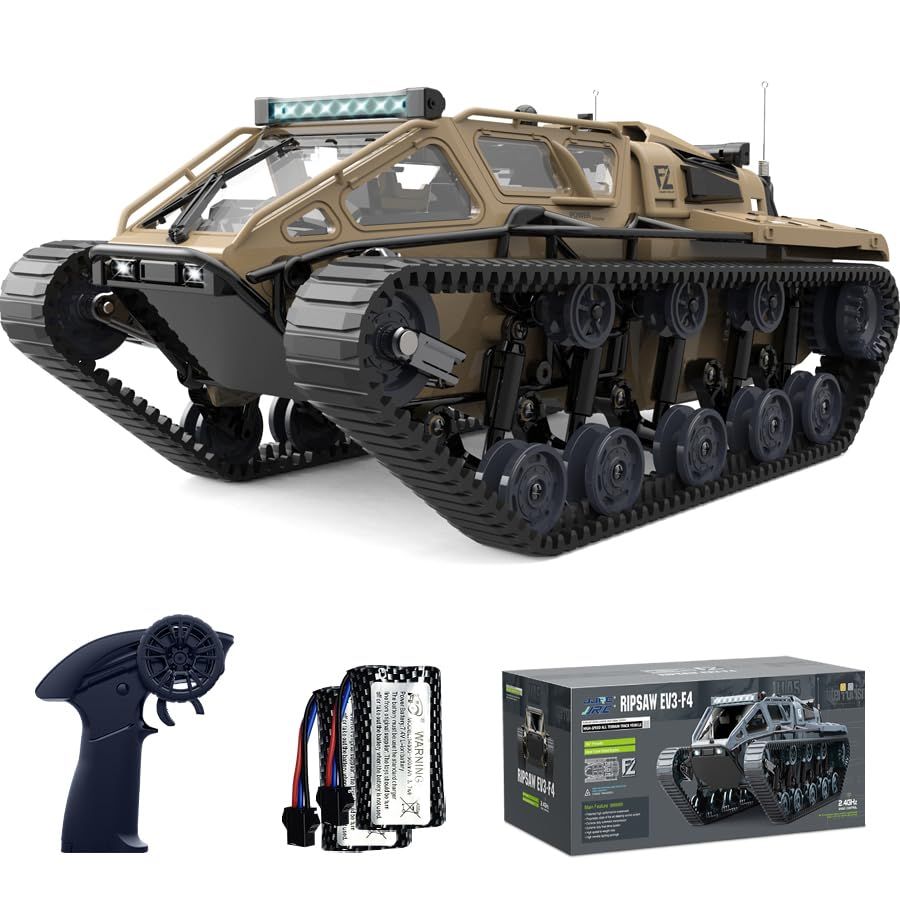 キャタピラー ラジコンカー 子供向け オフロード ラジコン RCタンク 27 CM 高速 装甲車 ハイスピード 戦車 2 4 Ghz 360°回転 LED付き 開閉 なドア 充電式 充電池2本付き 電動 おもちゃ リモコンカー 技 a 37373 b