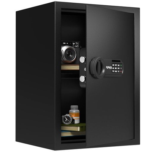 RPNB金庫家庭用小型電子金庫保管庫防犯セーフデジタルキーボード緊急キーでロック解除現金宝飾品 品A 4ファイル収納ケース床 壁に固定 家 に適し日本語マニュアル