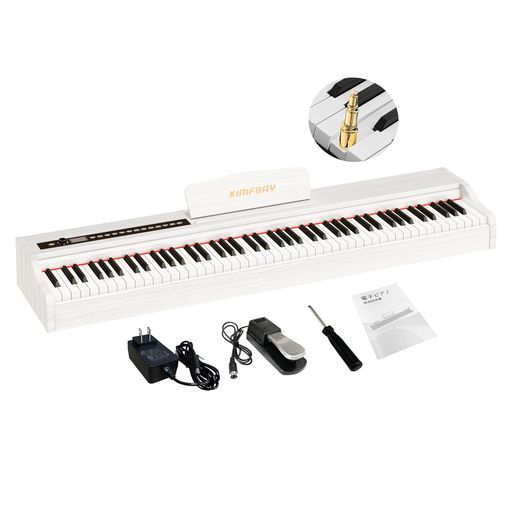 ハンマーアクション電子ピアノ KIMFBAY電子ピアノ88鍵盤木製電子ピアノ88鍵ハンマーのピアノポータブルピアノ携帯piano 88鍵盤子供 MIDI対応ペダル付き