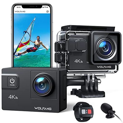 WOLFANGアクションカメラ4K24MP水中カメラWiFi機能耐揺性水深40