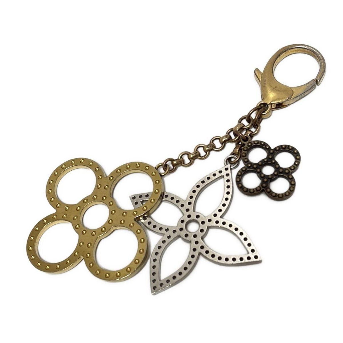 LOUIS VUITTON ルイヴィトン キーホルダー チャーム ビジューサックタパージュ M 66350 ゴールド×シルバー