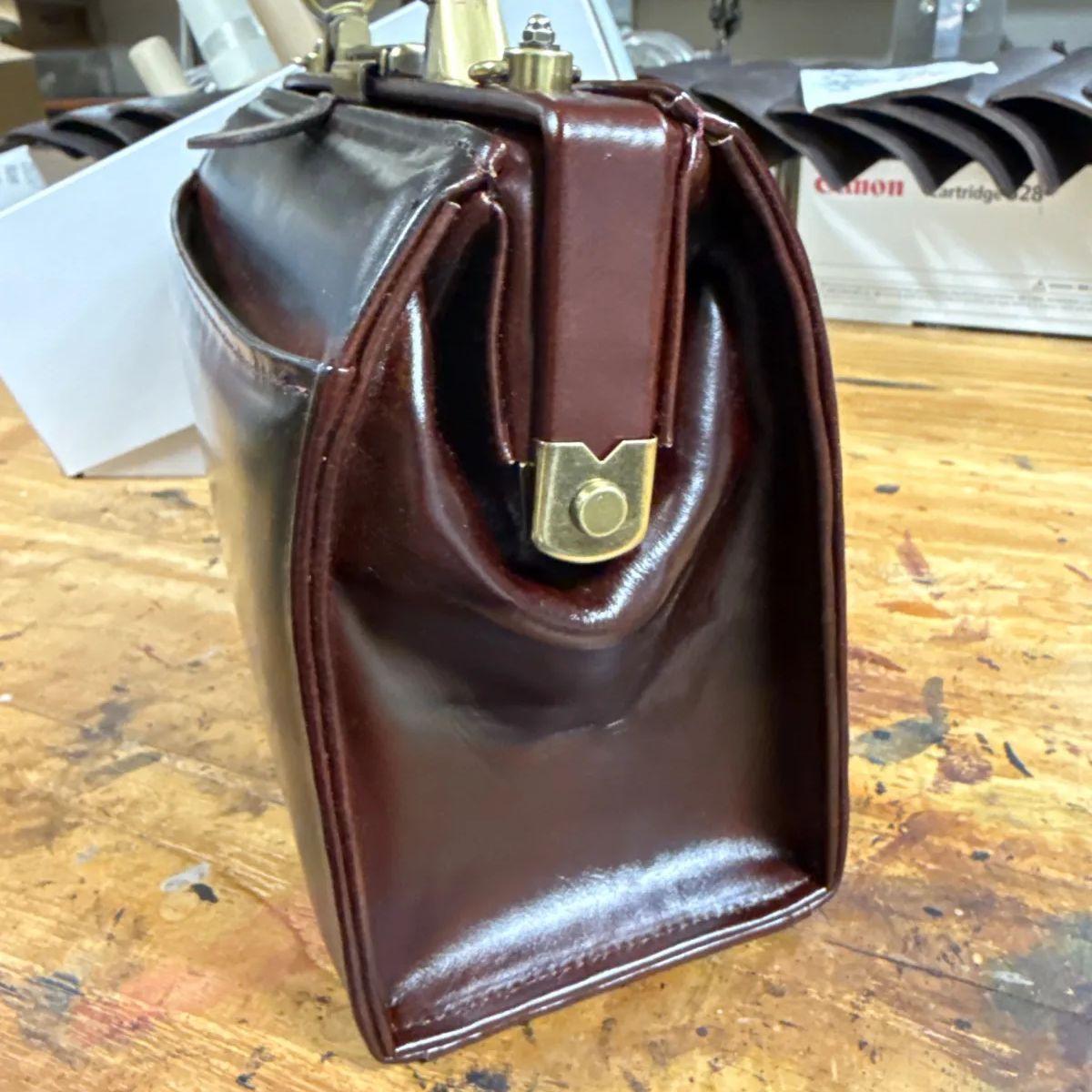 atelierCODEL レザー ミニダレスバッグ ダークブラウン ミニ ダレス