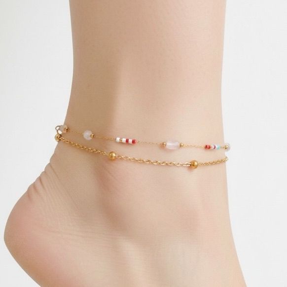 S 547 運命を切り拓く あなたに眠る魅力が花開く 片思い解消 ローズクォーツ カラフル ビーズ アンクレット 魔術師 サラ セレンディピティ 魔術 白魔術 願望成就 推し活 モテ 恋愛成就 愛され