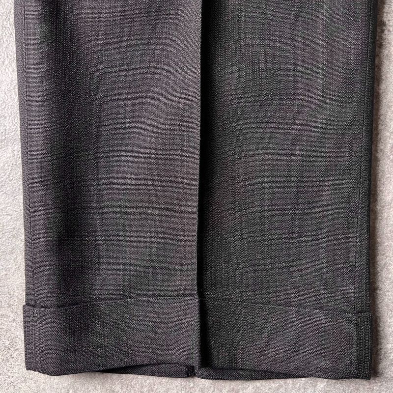 60s UNKNOWN 無地 ノータック ウール スラックス パンツ 33 28 / 60