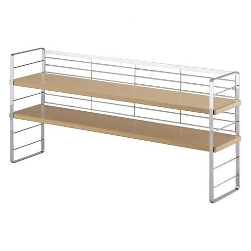 下村企販高さ調節できるキッチンラック幅90 cm 収納ラック木棚2段調味料鍋小物オープンラック組み立て簡単頑丈燕三条32034