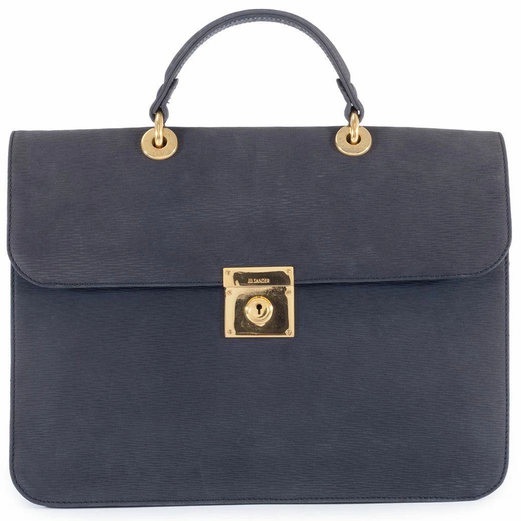 ジルサンダー　ビジネスバッグ JIL SANDER ジルサンダー ヴィンテージ ビジネスバッグ レザー グレー