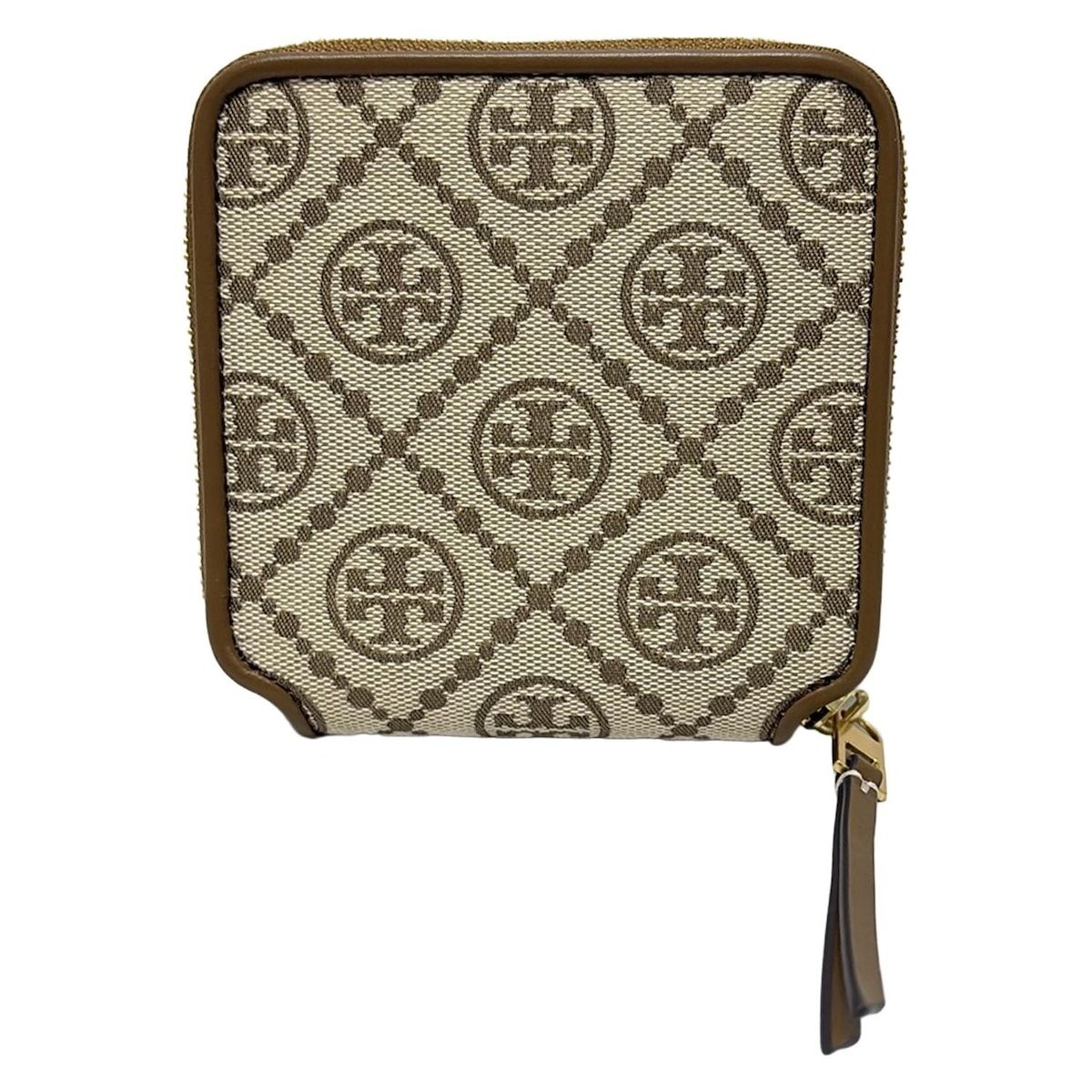 【いくみ】 Tory Burch 新品 長財布　ボルドー ゴールドロゴ TORY BURCH(トリーバーチ) 2つ折り財布美品 - ベージュ×アイボリー