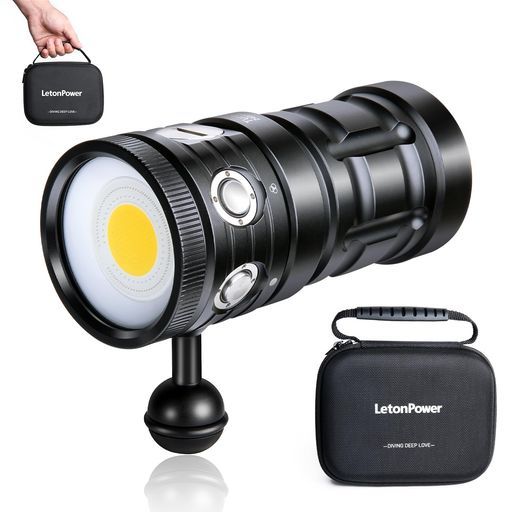 水中ライト LetonPowerTSSプロ10000 Lumens水中100 mダイビングライト スキュー イト Type-C充電水中カメラライト